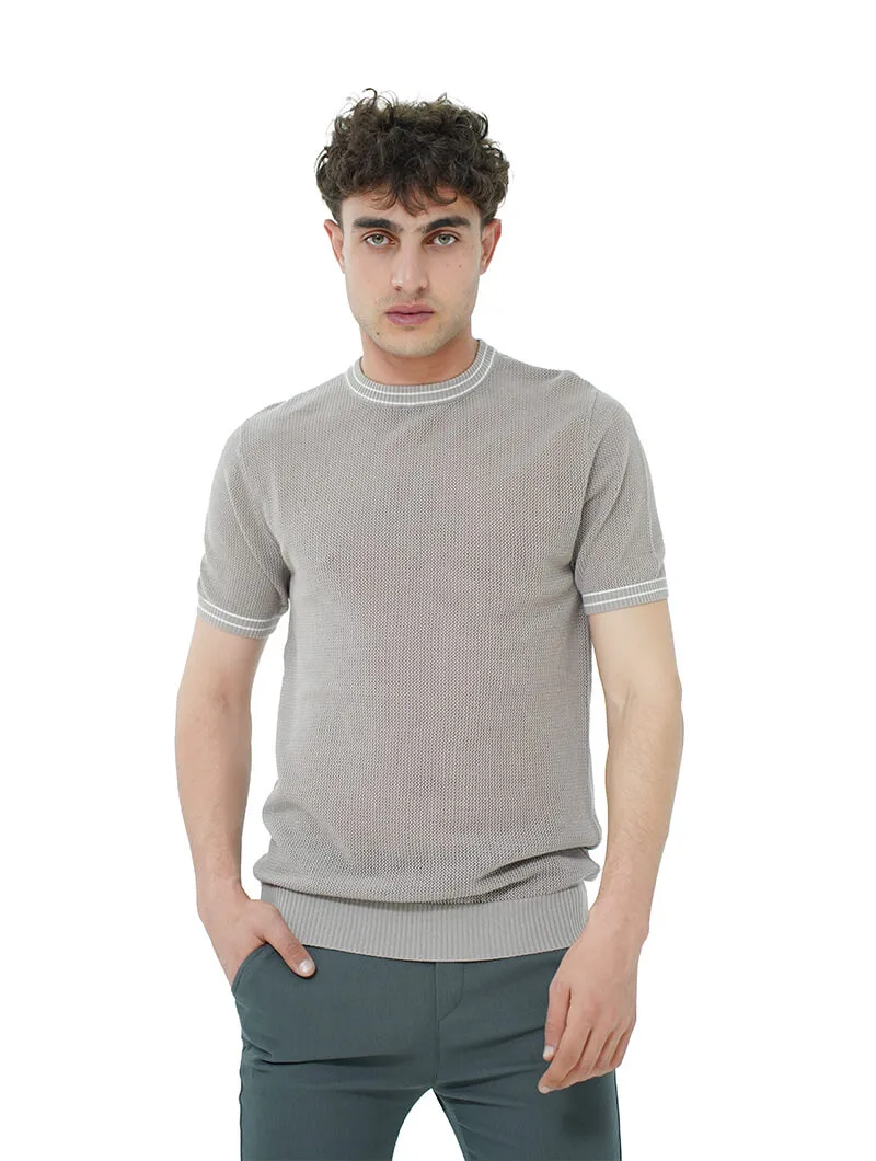 T-shirt en tricot demi-manches